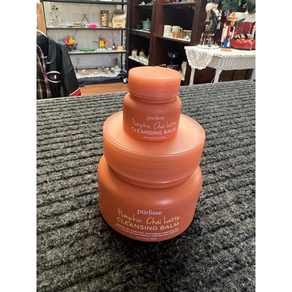NWOB Pūrlisse Pumpkin Chai Latte Cleansing Balm Set Full and Travel Sized